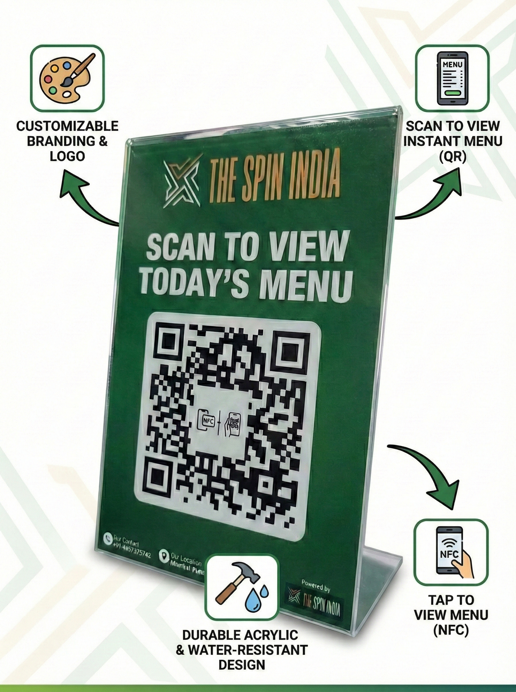 Premium Acrylic QR Code and NFC Enabled Stand