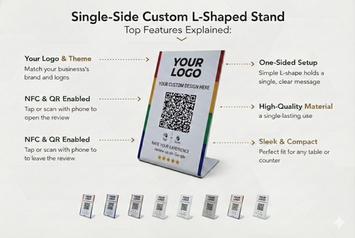 Premium Acrylic QR Code and NFC Enabled Stand